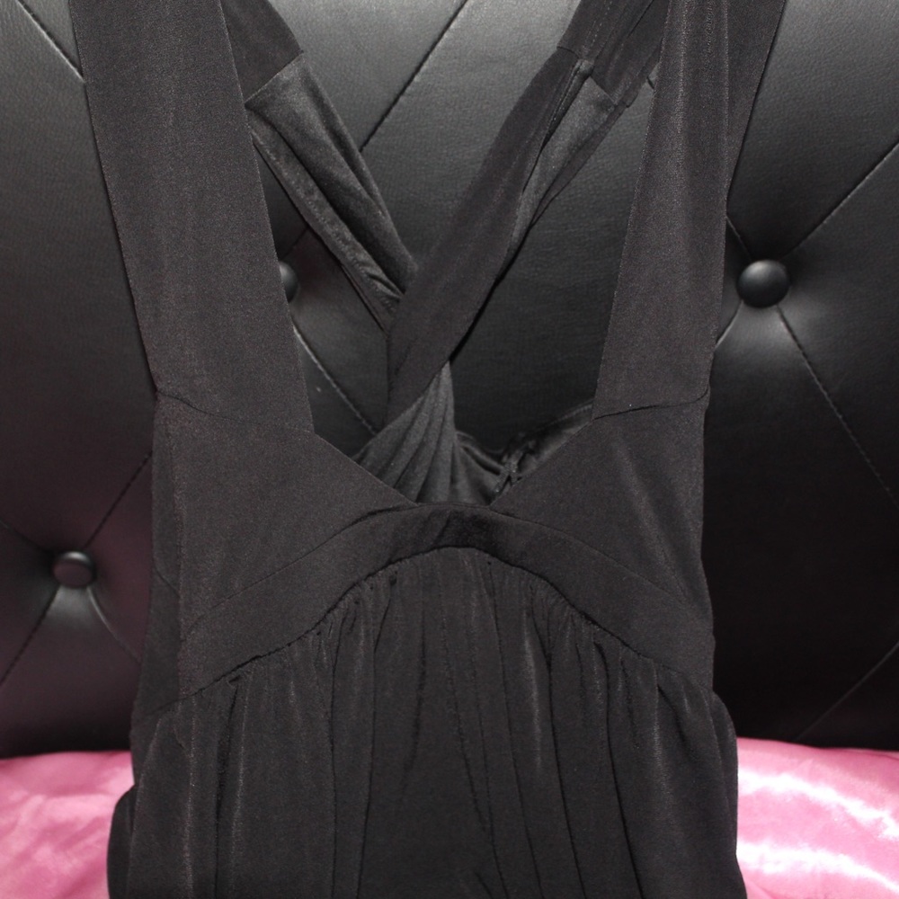 Black Maxi Dress With Crisscrossed Back